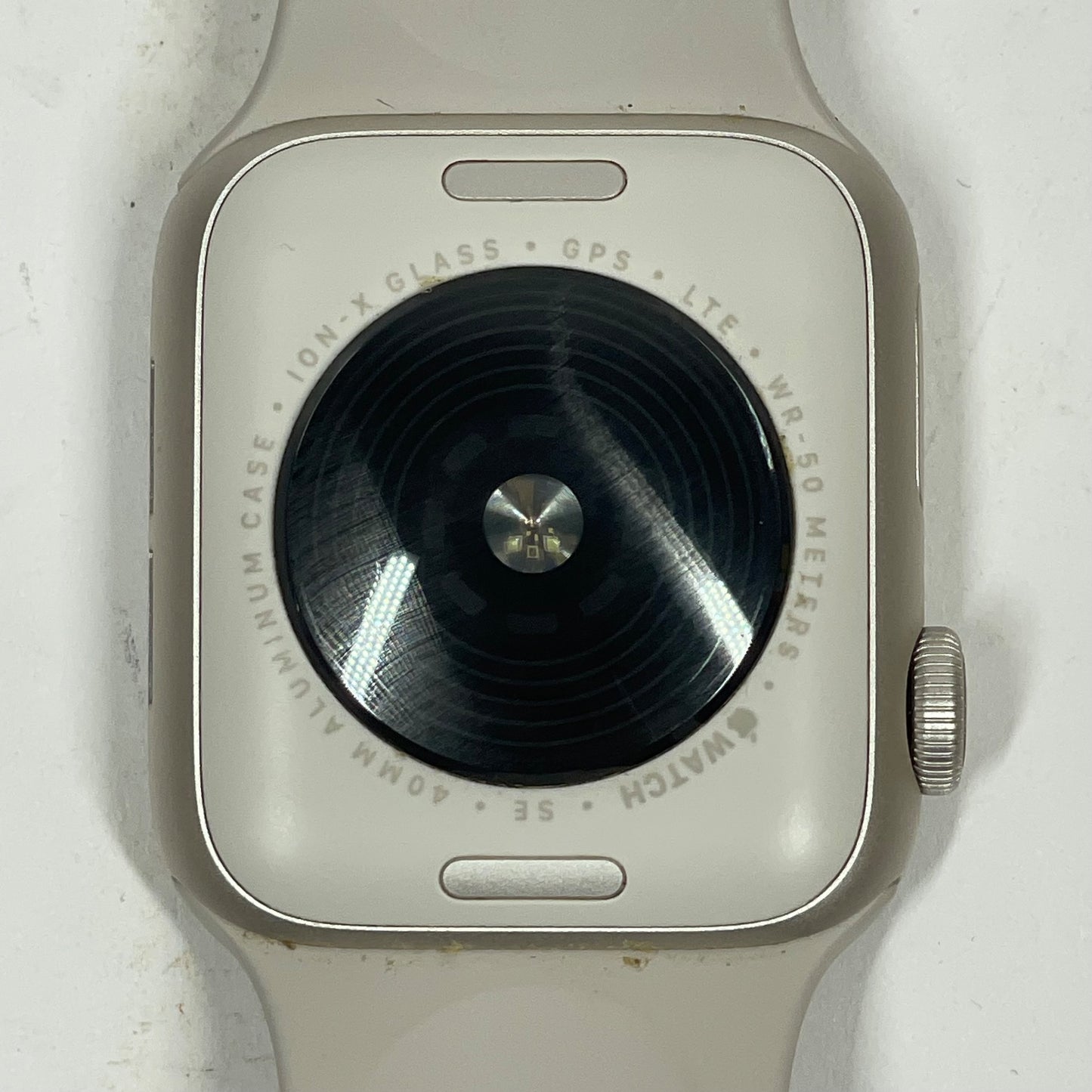 Unlocked Apple Watch SE 2nd Gen 40MM Silver Aluminum Beige Sport Band MNTK3LL/A