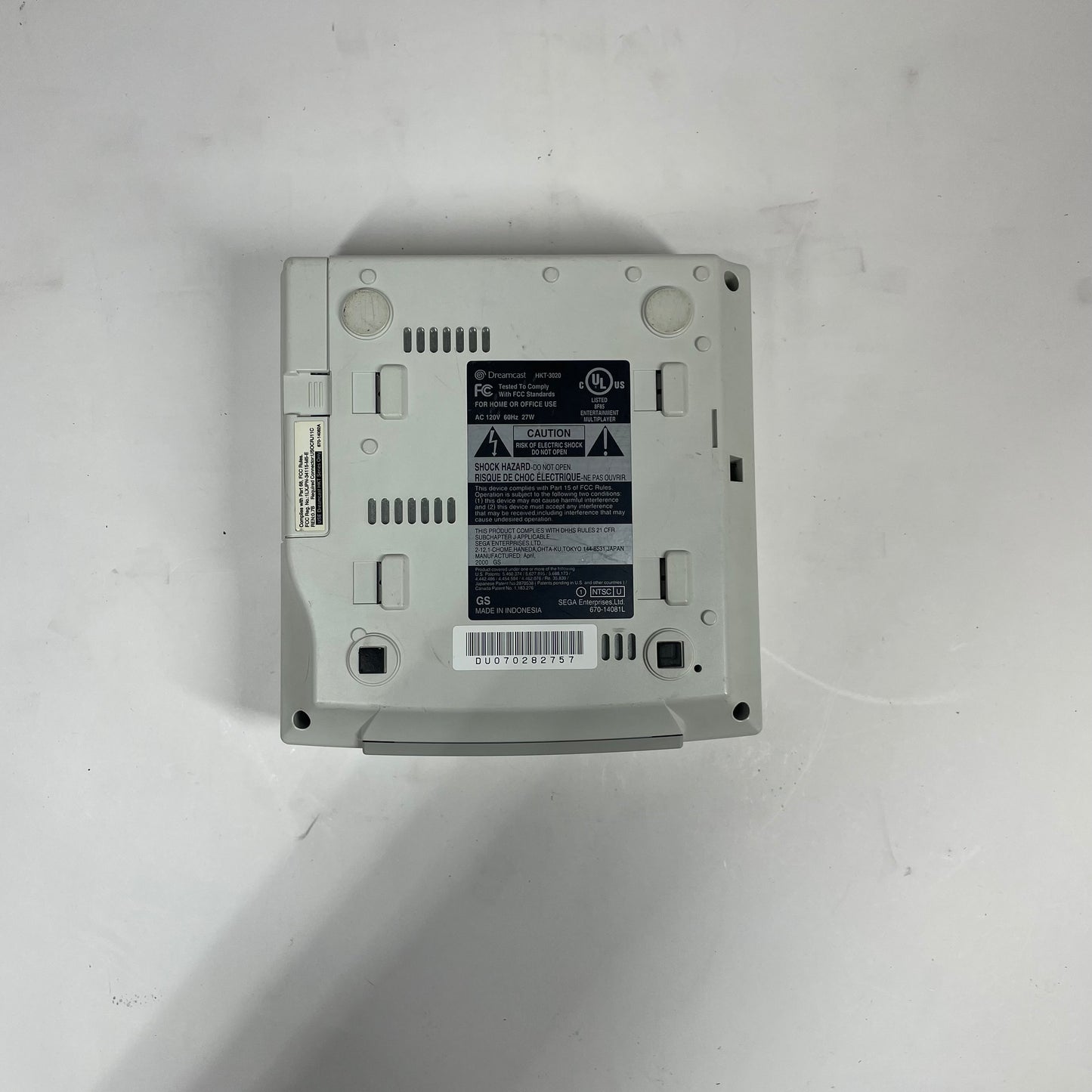 Sega Dreamcast Video Game Console White HKT-3020