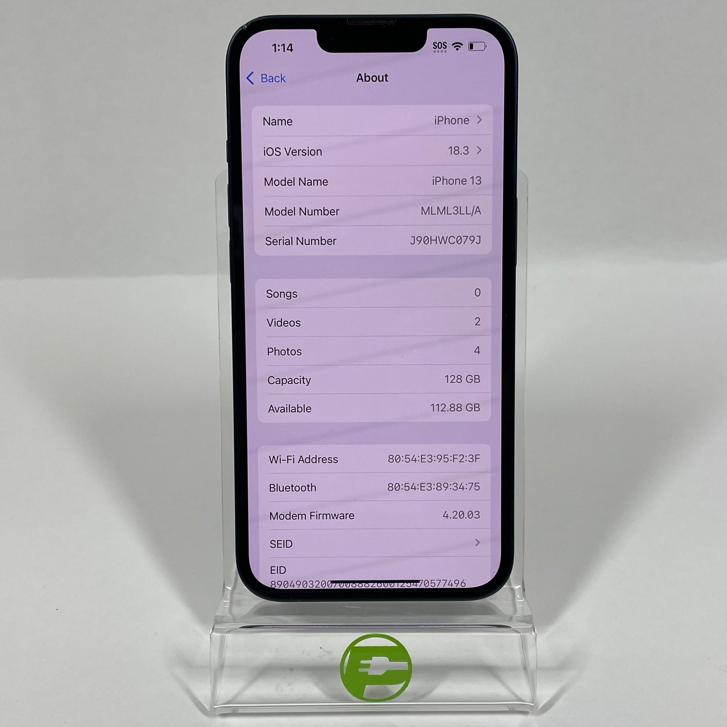 T-Mobile Apple iPhone 13 128GB 18.3 MIDNIGHT MLML3LL/A