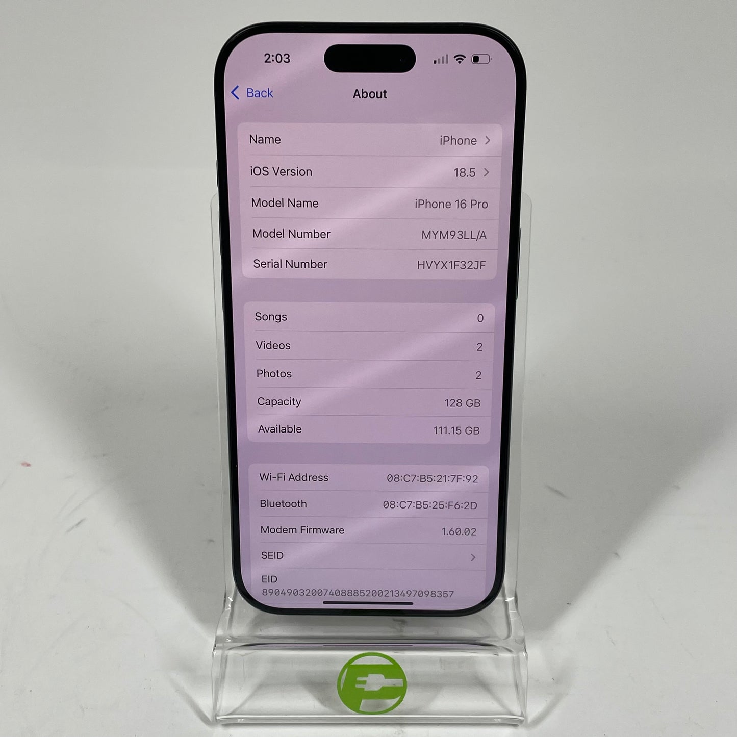 T-Mobile Apple iPhone 16 Pro 128GB 18.5 Black MYM93LL/A
