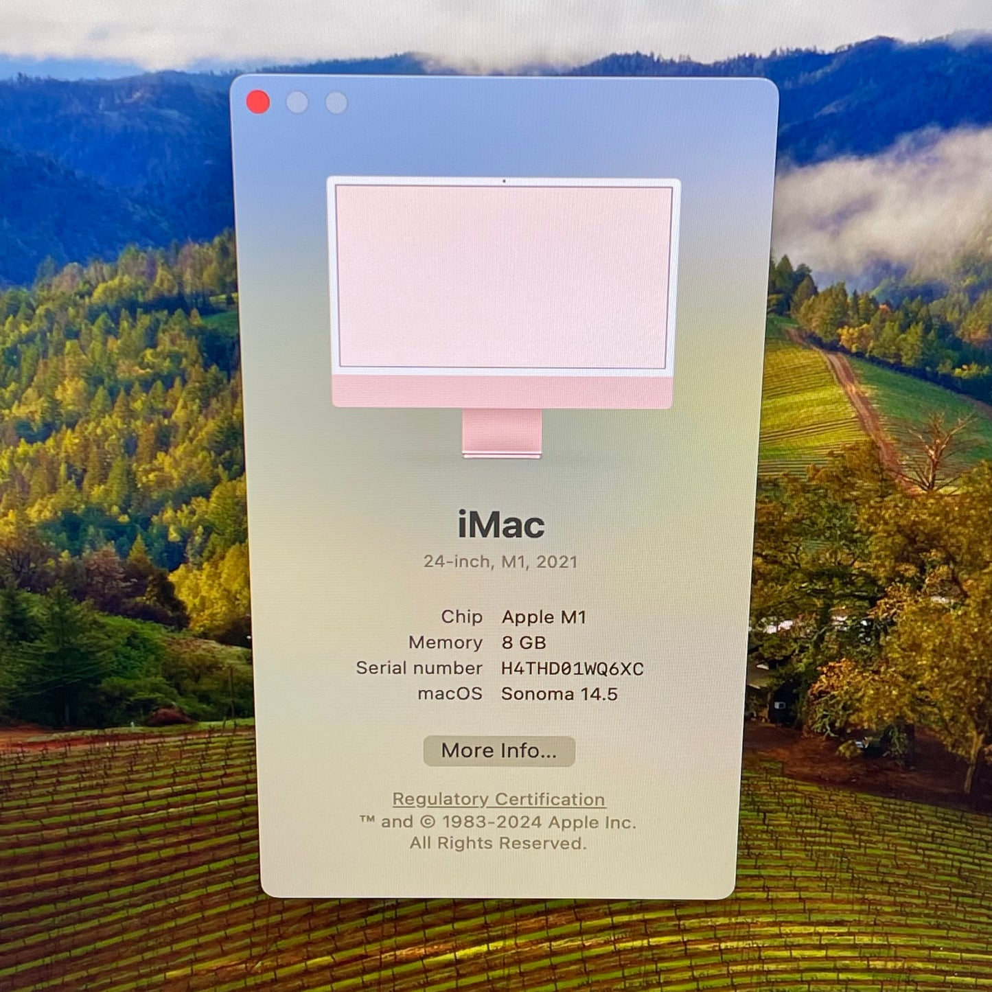 2021 Apple iMac 24" M1 3.2GHz 8GB RAM 256GB SSD Pink Z12Y000NTLL/A