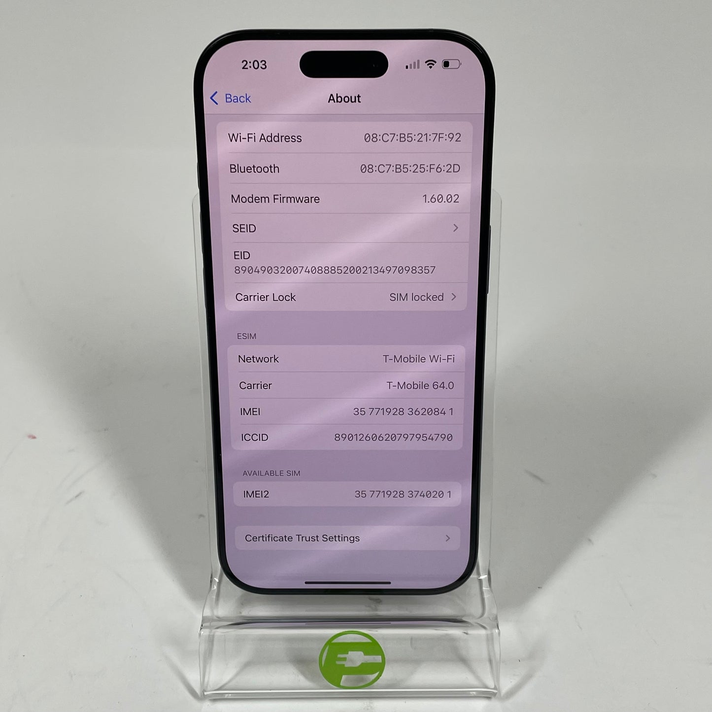 T-Mobile Apple iPhone 16 Pro 128GB 18.5 Black MYM93LL/A
