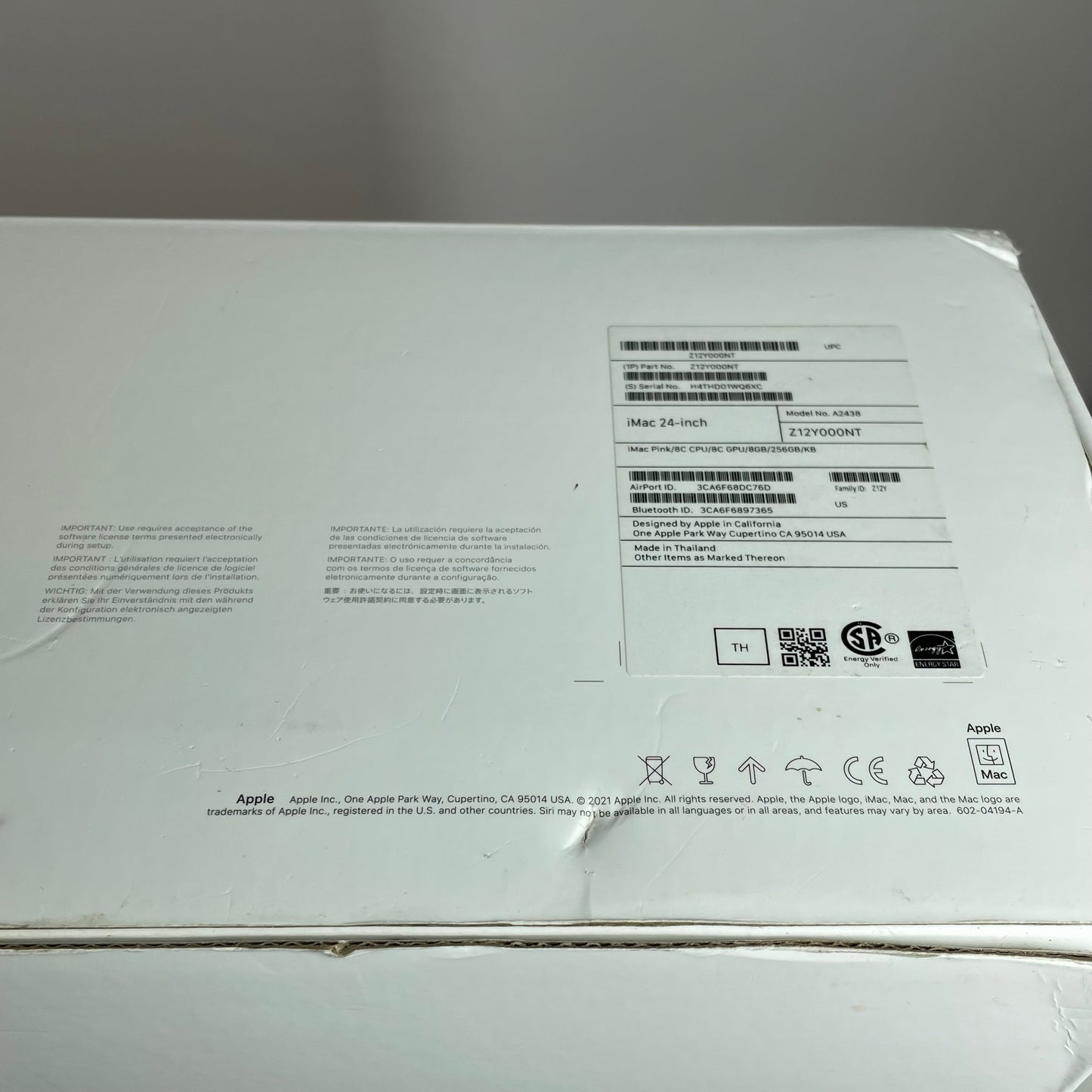 2021 Apple iMac 24" M1 3.2GHz 8GB RAM 256GB SSD Pink Z12Y000NTLL/A