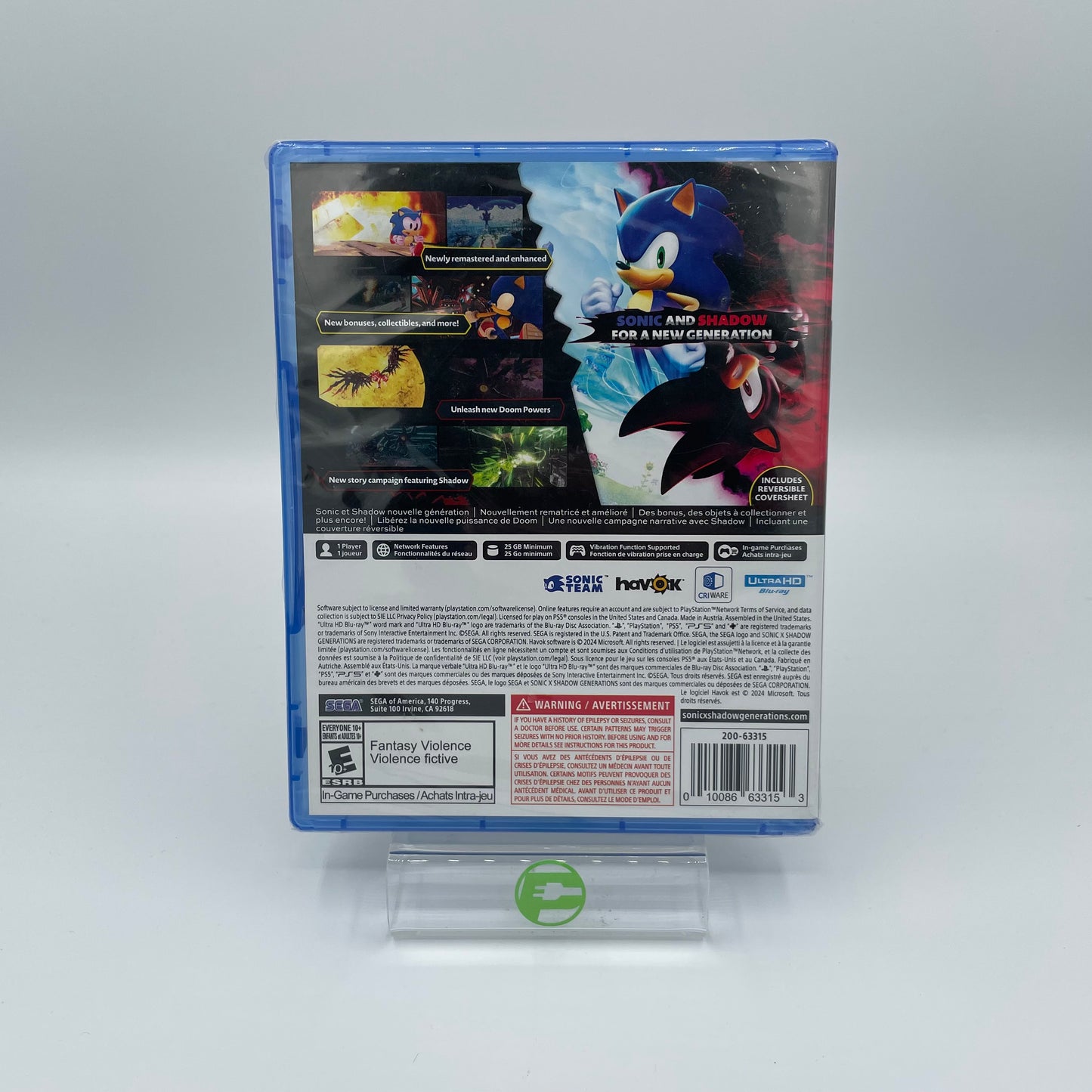 New Sonic X Shadow Generations (Sony PlayStation 5 PS5, 2024)