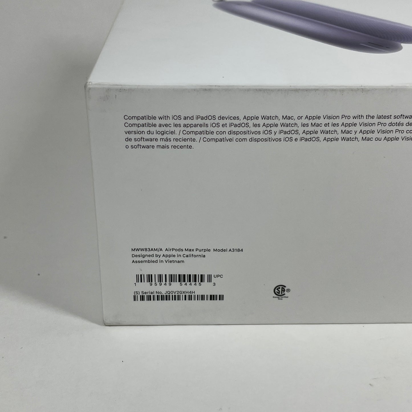 Apple AirPods Max USB-C Wireless Over-Ear Headphones Purple MWW83AM/A