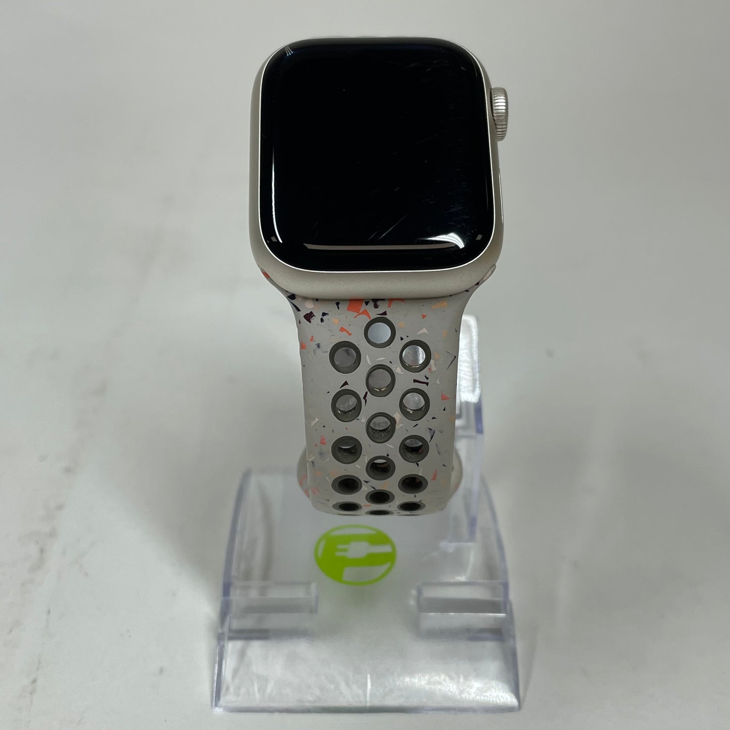 GPS Only Apple Watch Series 9 41MM Starlight Aluminum Veiled Grey Nike Sport Band MR9K3LL/A