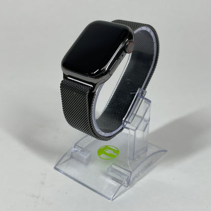 Unlocked Apple Watch Series 8 41MM Graphite Stainless Steel Milanese Loop MNJL3LL/A
