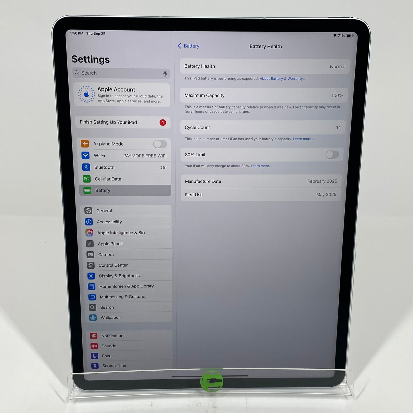 Unlocked Apple iPad Air 13" M3 1TB Blue MCJF4LL/A