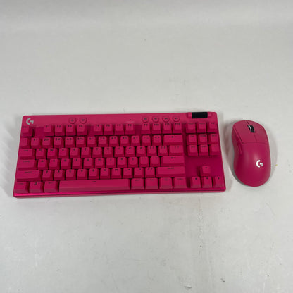 Logitech Pro X TKL Rapid Analog YU0090 Wireless Keyboard Mouse Combo Pink