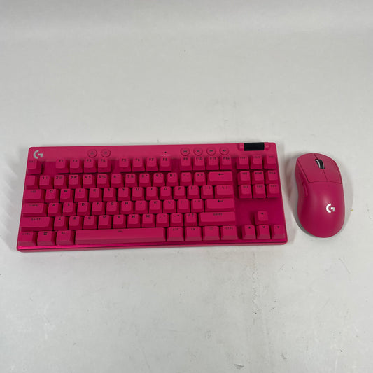 Logitech Pro X TKL Rapid Analog YU0090 Wireless Keyboard Mouse Combo Pink