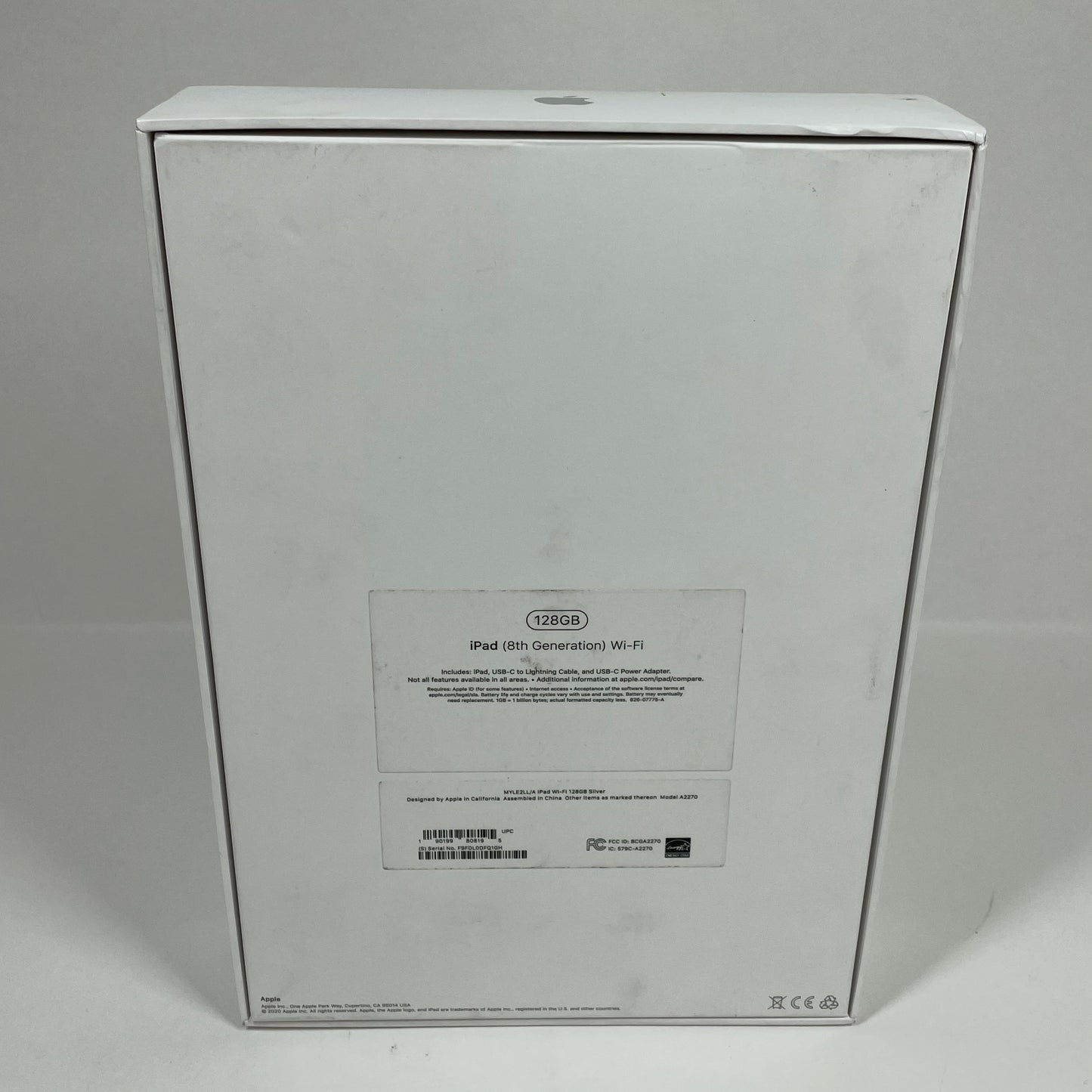 WiFi Only Apple iPad 8th Gen 128GB Silver MYLE2LL/A