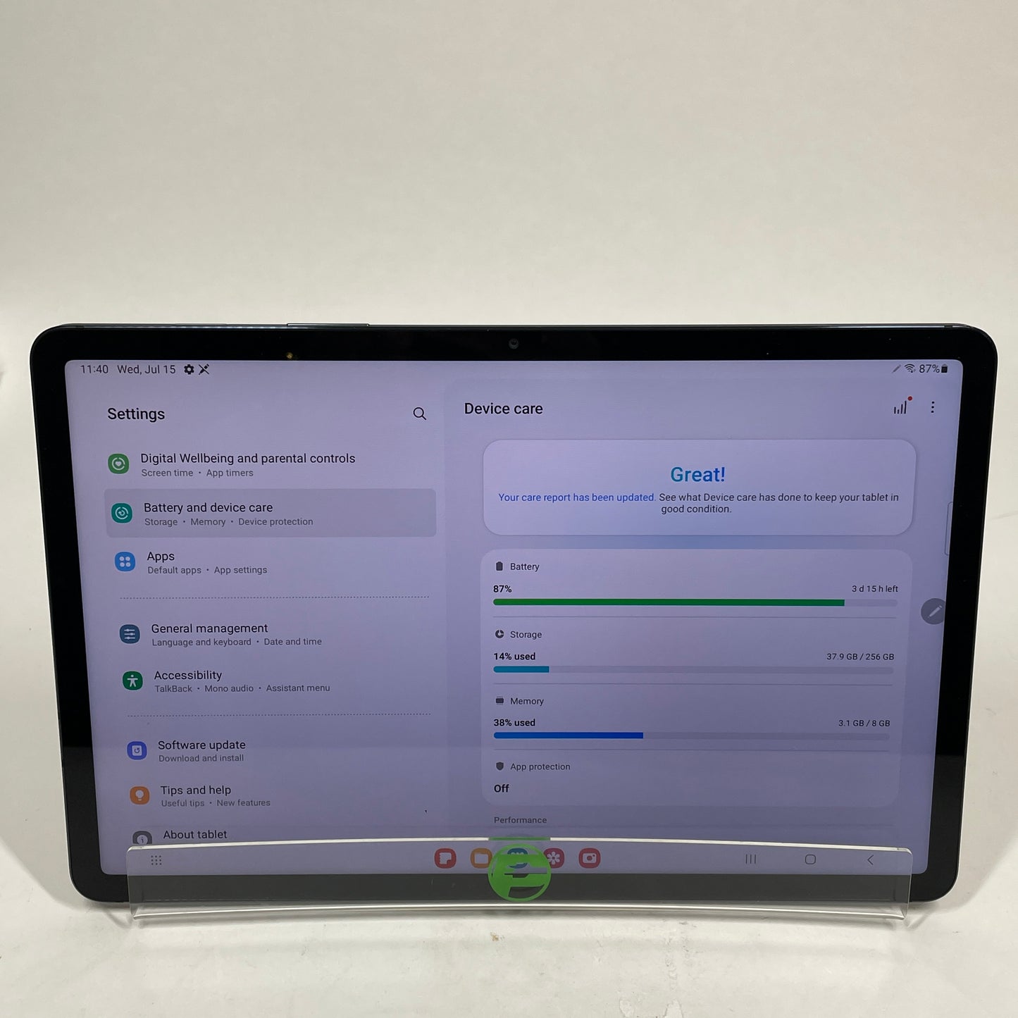 WiFi Only Samsung Galaxy Tab S7 11.0" 256GB Mystic Black SM-T870