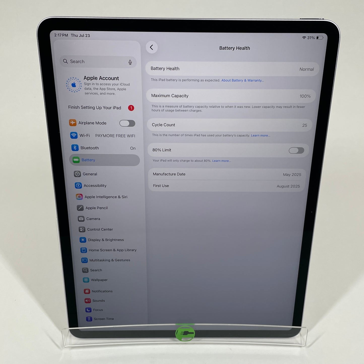 WiFi Only Apple iPad Air 13" M3 256GB Purple MCNR4LL/A