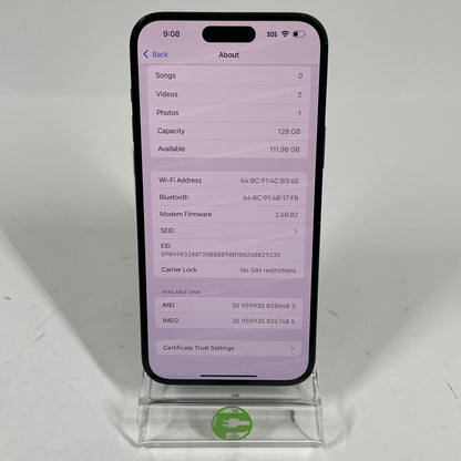 Factory Unlocked Apple iPhone 15 Plus 128GB Black MTXR3LL/A