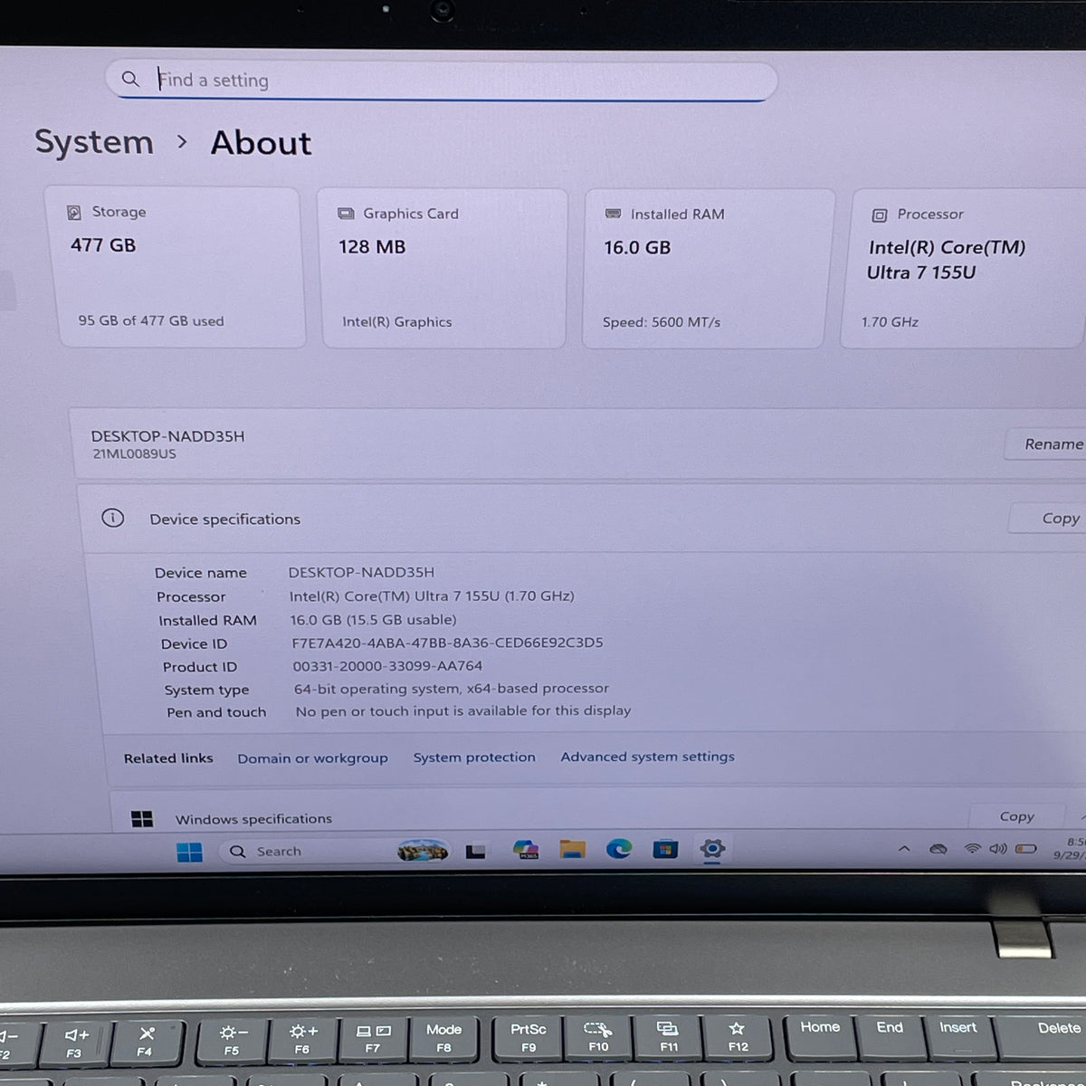 Lenovo ThinkPad T14 Gen 5 21ML-0089US 14" Core Ultra 7 155U 1.7GHz 16GB RAM 512GB SSD