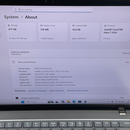 Lenovo ThinkPad T14 Gen 5 21ML-0089US 14" Core Ultra 7 155U 1.7GHz 16GB RAM 512GB SSD