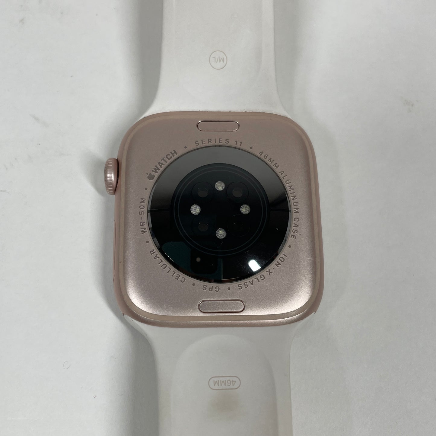 GPS Only Apple Watch Series 11 46MM Rose Gold Aluminum Light Blush Sport Band MFCJ4LW/A