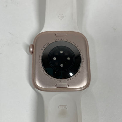 GPS Only Apple Watch Series 11 46MM Rose Gold Aluminum Light Blush Sport Band MFCJ4LW/A
