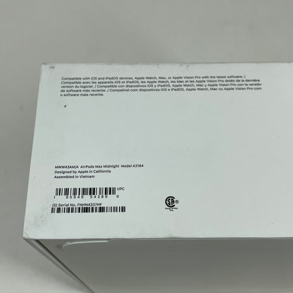 New Apple AirPods Max USB-C Wireless Over-Ear Headphones Midnight MWW43AM/A