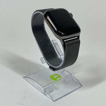 Unlocked Apple Watch Series 8 41MM Graphite Stainless Steel Milanese Loop MNJL3LL/A