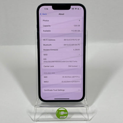 T-Mobile Apple iPhone 13 128GB 18.3 MIDNIGHT MLML3LL/A