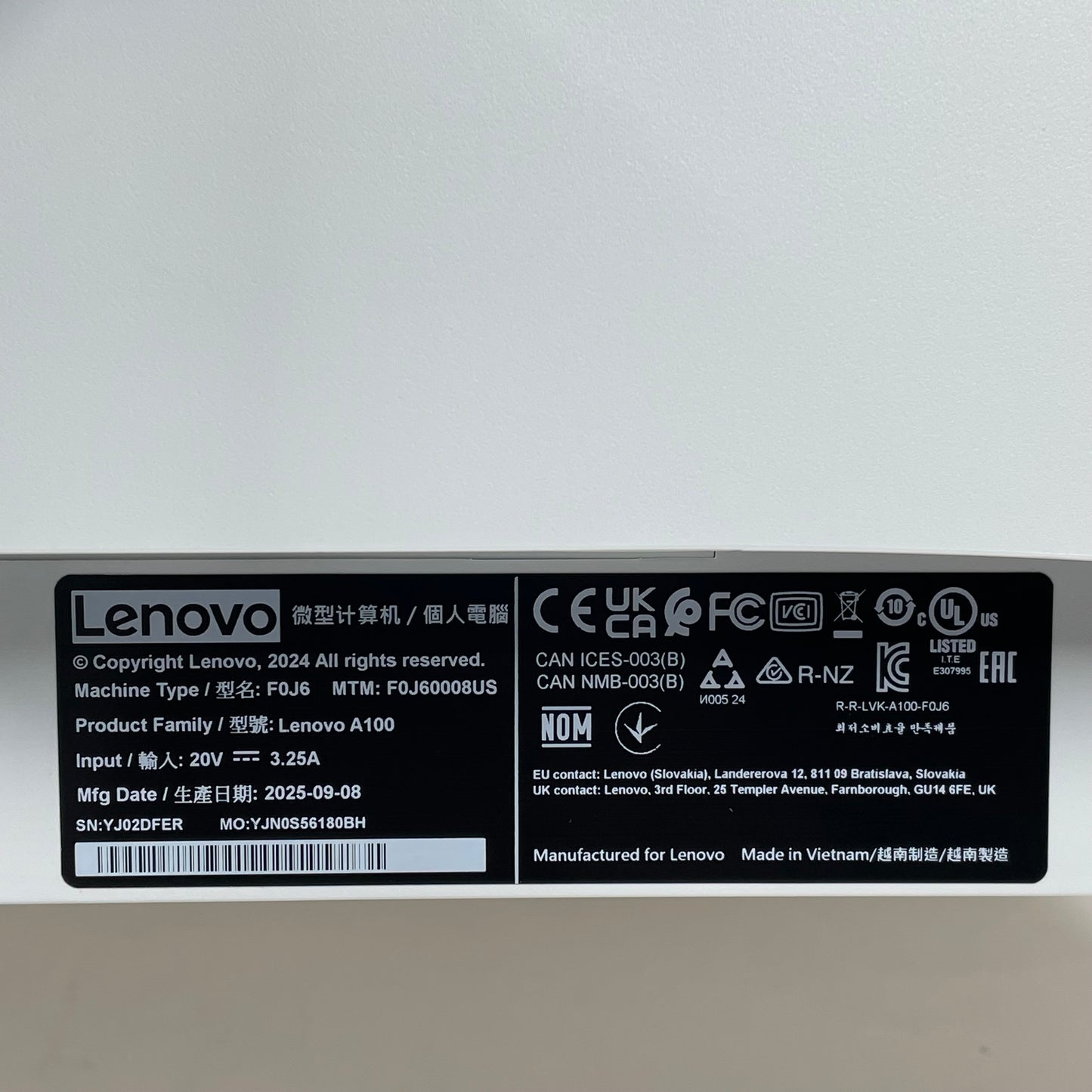 Lenovo ThinkCentre A100 N100 3.40GHz 8GB RAM 256GB SSD