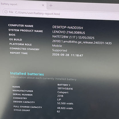 Lenovo ThinkPad T14 Gen 5 21ML-0089US 14" Core Ultra 7 155U 1.7GHz 16GB RAM 512GB SSD