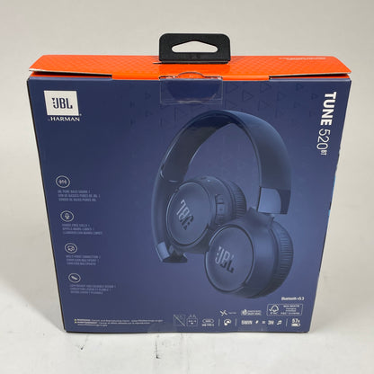 New JBL Tune 520BT Wireless On-Ear Bluetooth Headphones Blue