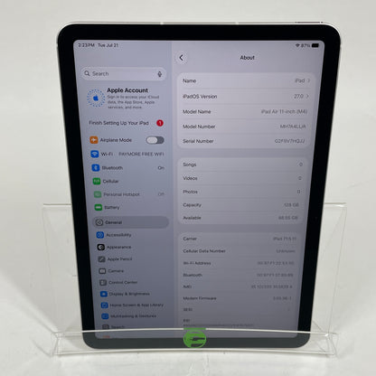 Factory Unlocked Apple iPad Air 11" M4 128GB Starlight MH7A4LL/A