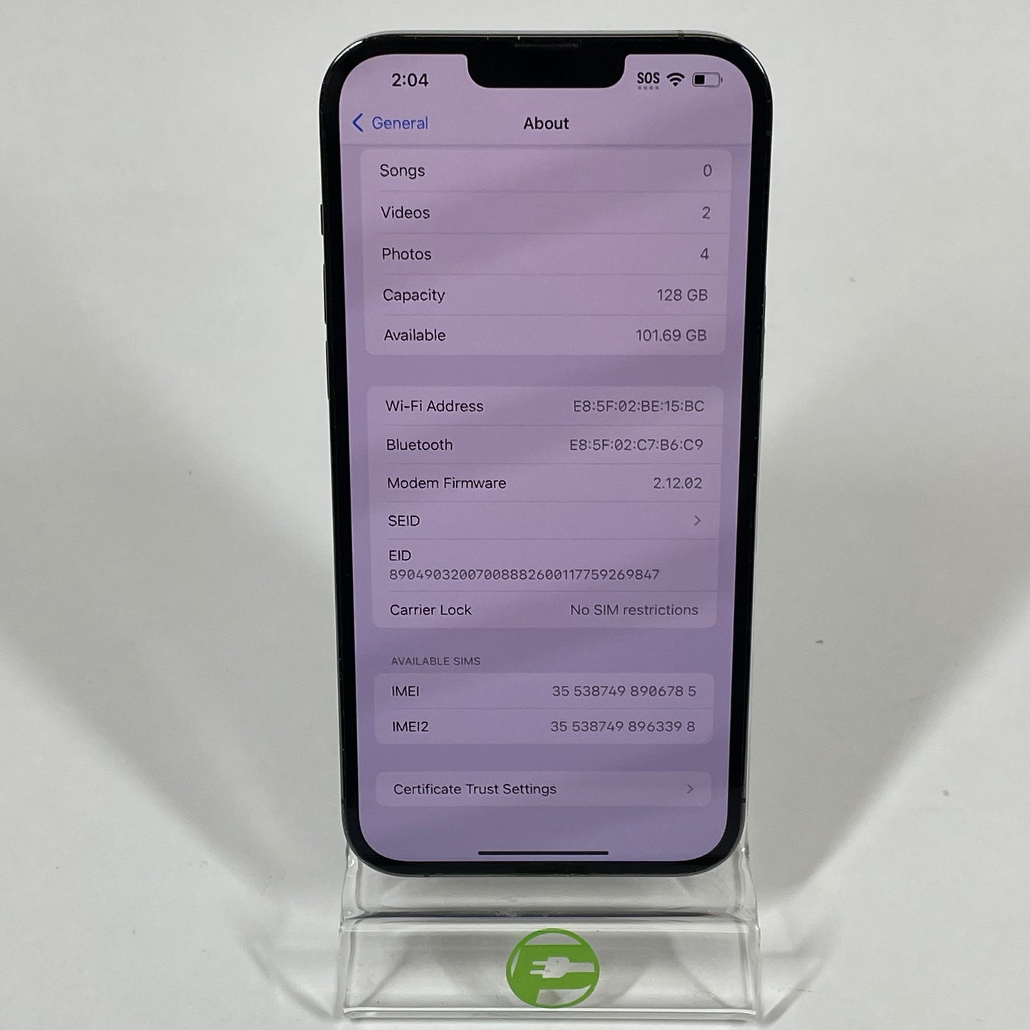 Unlocked Apple iPhone 13 Pro Max 128GB 16.1.1 Graphite MLED3LL/A