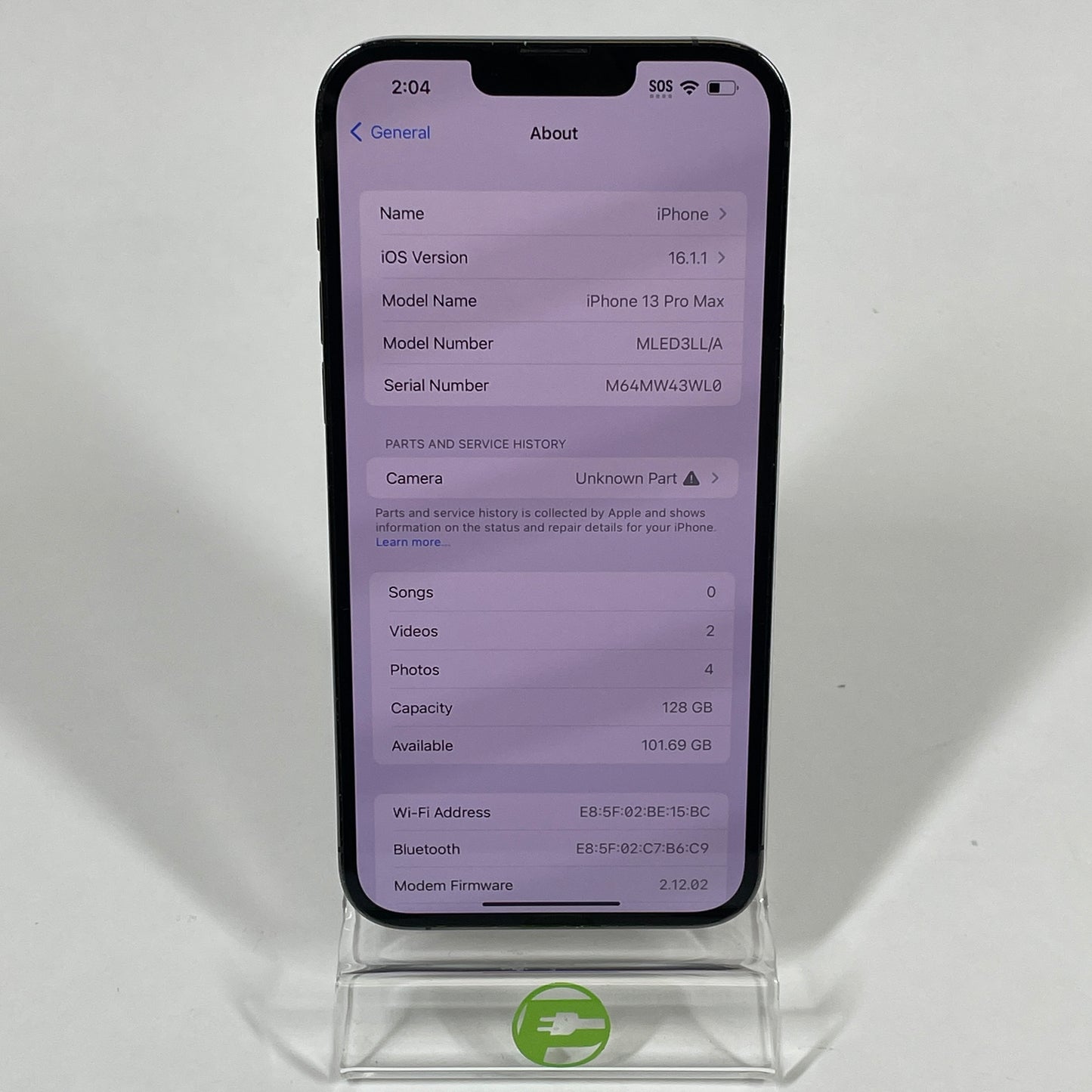 Unlocked Apple iPhone 13 Pro Max 128GB 16.1.1 Graphite MLED3LL/A