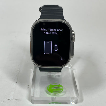 Unlocked Apple Watch Ultra 49MM Natural Titanium Black Ocean Band NNH83LW/A
