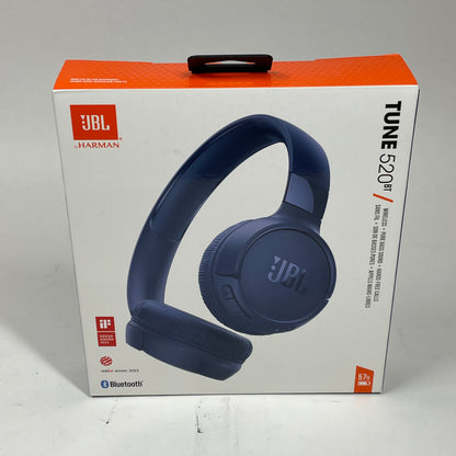 New JBL Tune 520BT Wireless On-Ear Bluetooth Headphones Blue