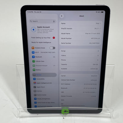 Unlocked Apple iPad Air 11" M3 256GB Purple MCG34LL/A