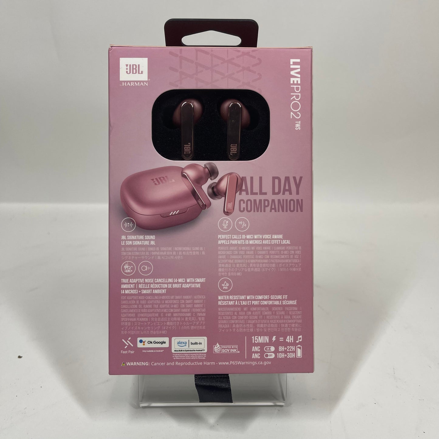 New JBL Live Pro2 TWS Wireless Active Noise Canceling Earbuds Pink