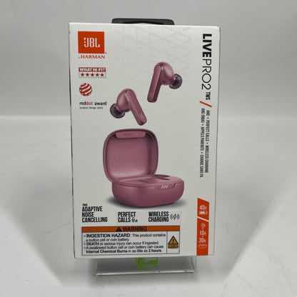 New JBL Live Pro2 TWS Wireless Active Noise Canceling Earbuds Pink