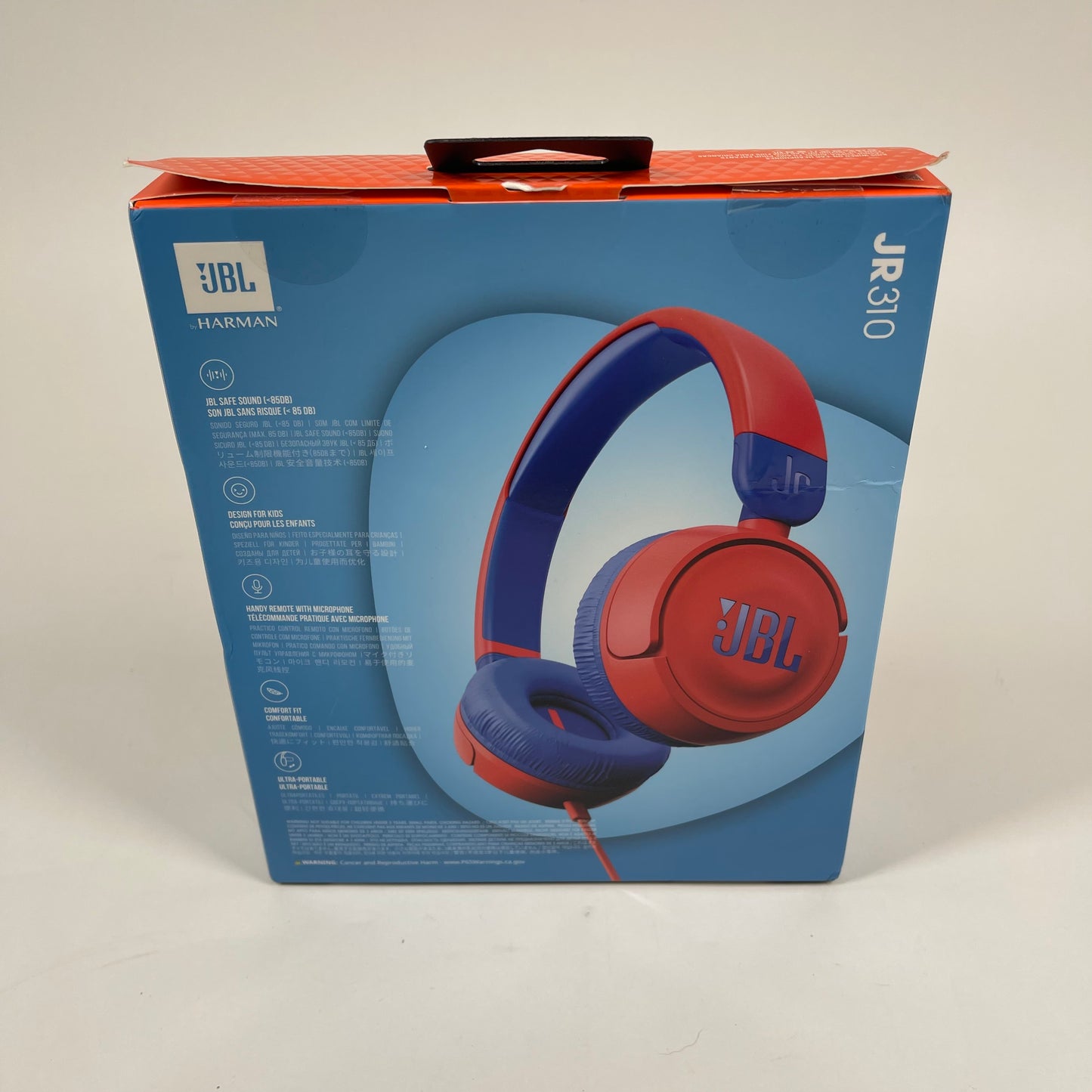 JBL JR310 Wired On-Ear Headphones Red/Blue JBLJR310REDAM