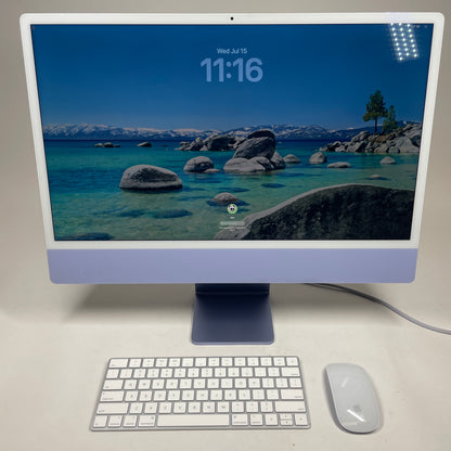 2021 Apple iMac 24" M1 8 Core 3.2GHz 8GB RAM 256GB SSD Silver MGPP3LL/A