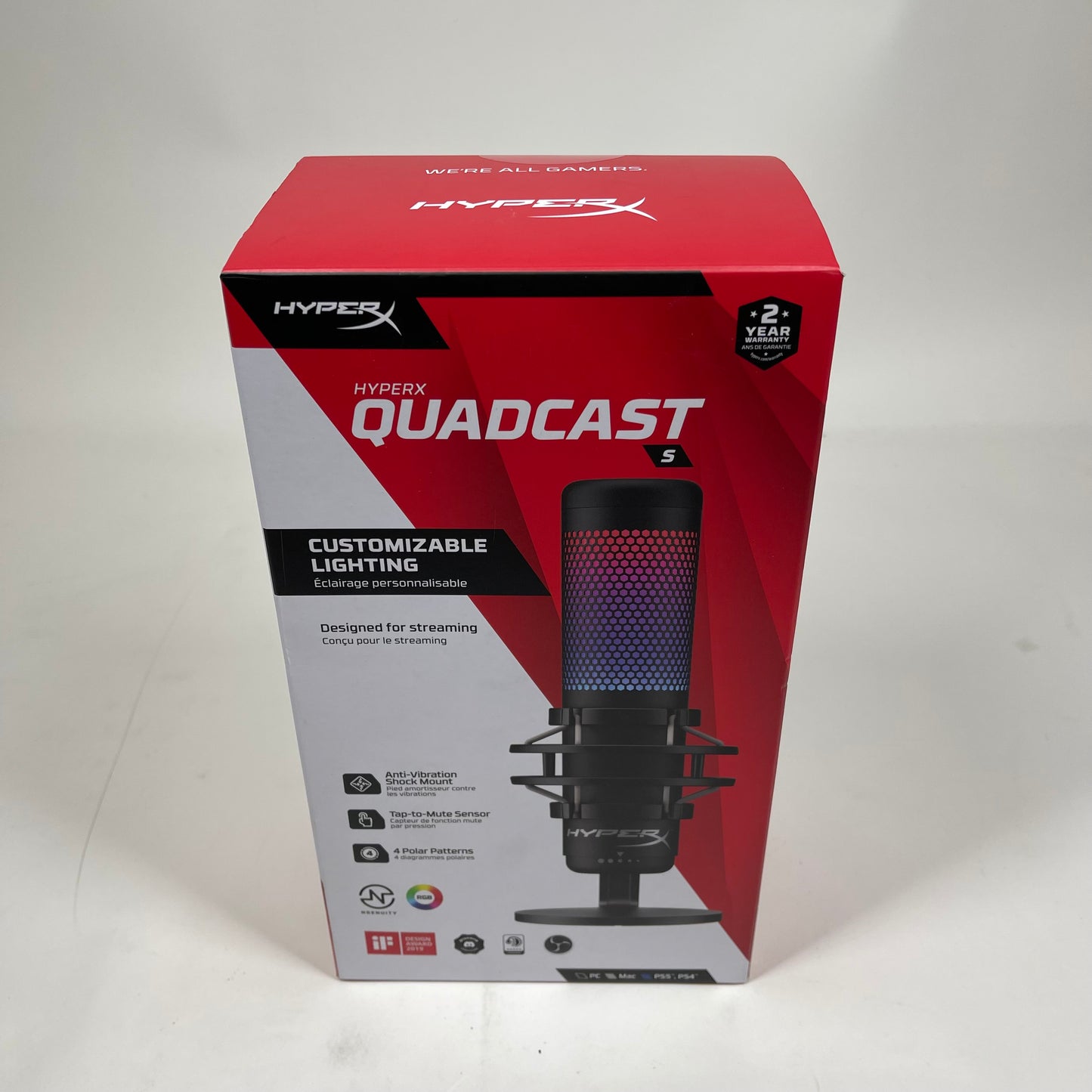 HyperX QuadCast S 20 Hz - 20 kHz Broadcast Dynamic Microphone QDC001