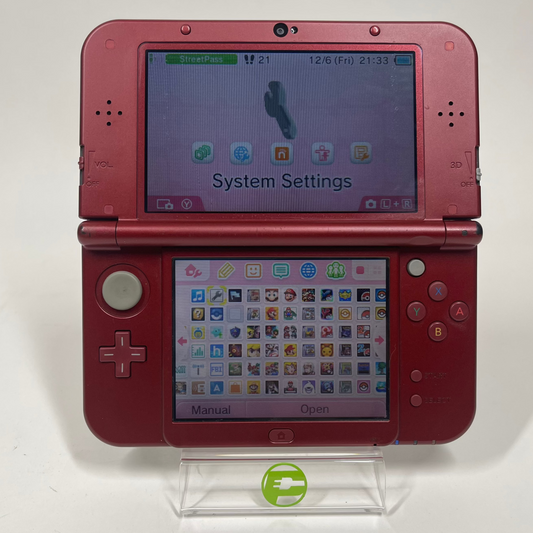 Nintendo 3DS XL Handheld Game Console RED-001 Metallic Red