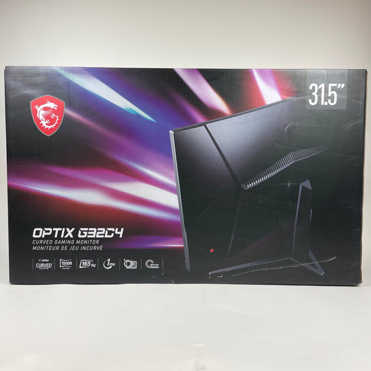 New MSi 31.5" Optix G32D4 FHD VA 165Hz Curved Gaming Monitor