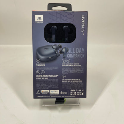 New JBL Live Pro2 TWS Wireless Active Noise Canceling Earbuds Navy Blue