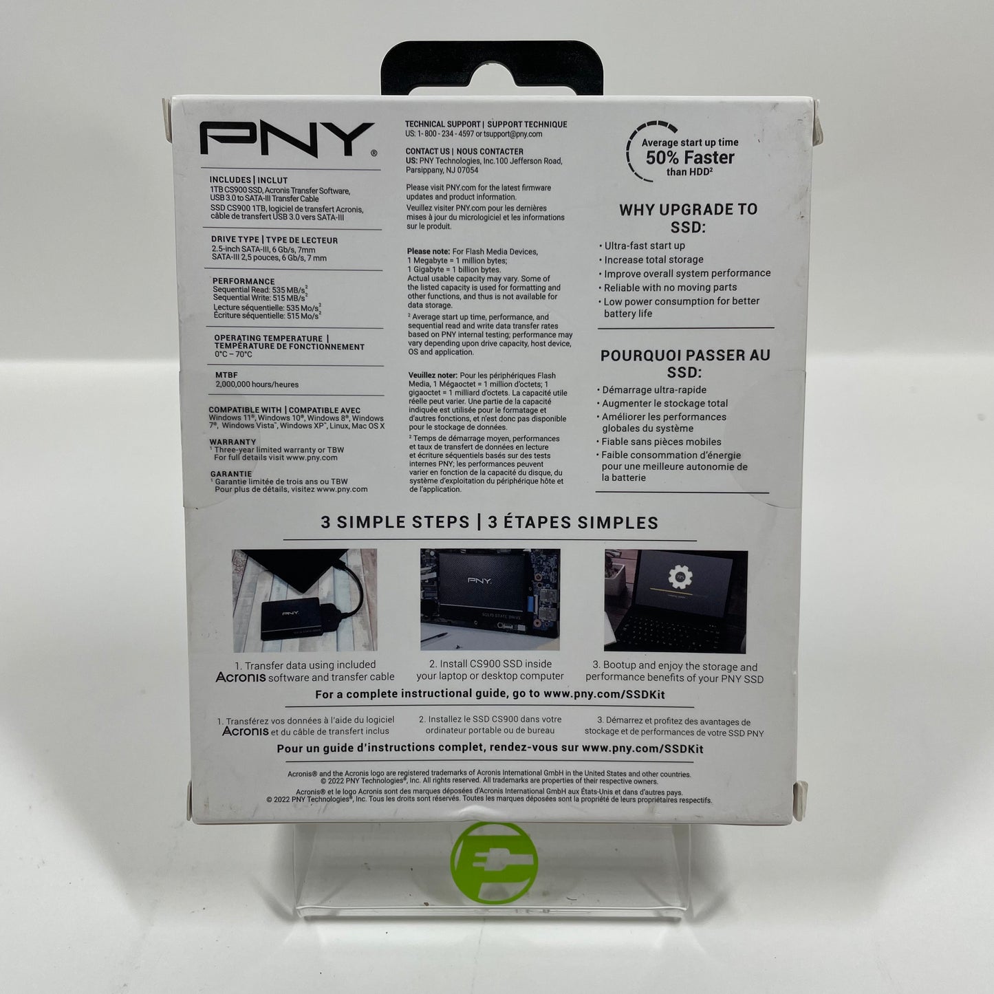 New PNY 2.5" CS900 1TB SATA SSD SSD7CS900-1TKIT-RB